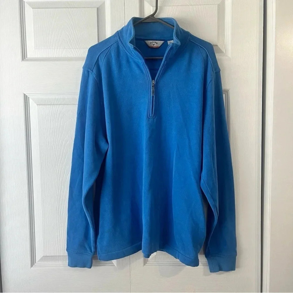 Callaway Golf 1/4 ZIp Fleece Lined Polyester Pullover Sweater/Jacket Mens Lg